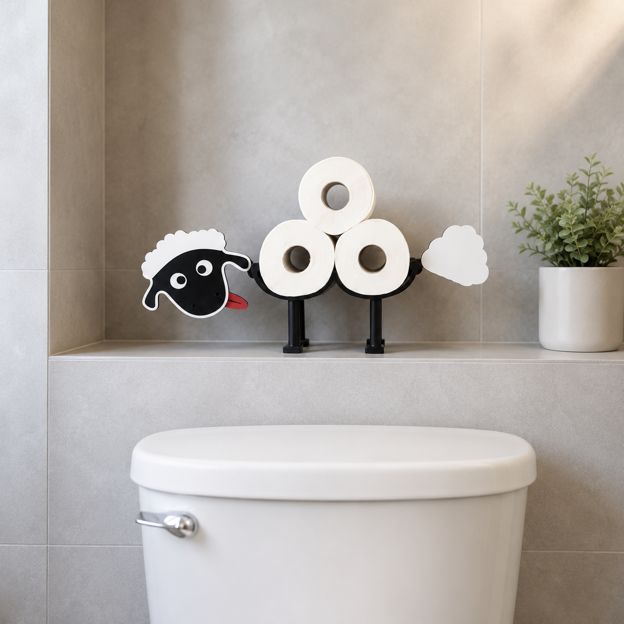 Toilettenpapierhalter „Schaf“ – freistehend im 3D-Druck für 3 oder 10 Rollen