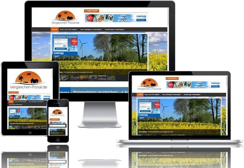 Screenshot einer von Martini Creations erstellten WordPress‑Website für ein Vergleichsportal