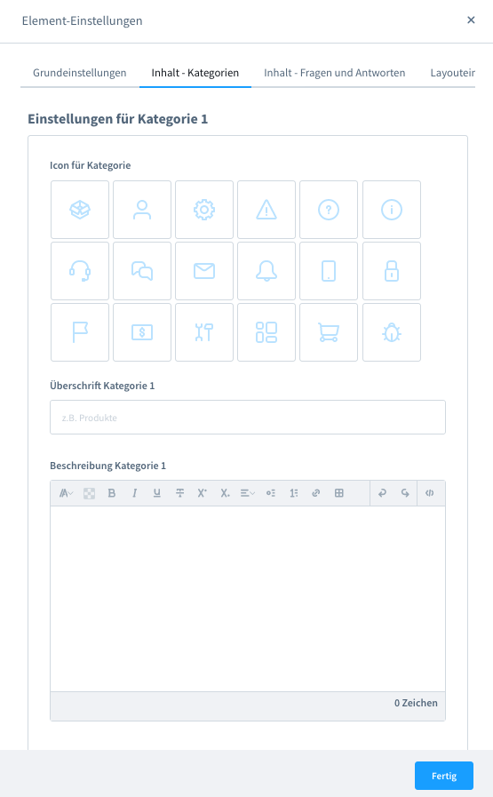 Konfiguration des FAQ-Plugins im Shopware-Adminbereich