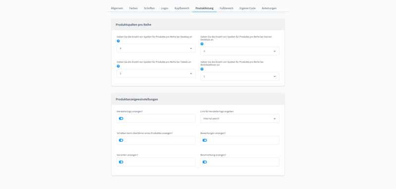 Theme-Konfiguration mit über 150 Optionen