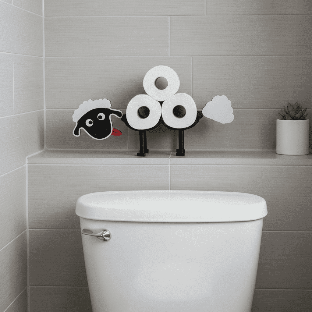 Toilettenpapierhalter „Schaf“ – freistehend im 3D-Druck für 3 oder 10 Rollen
