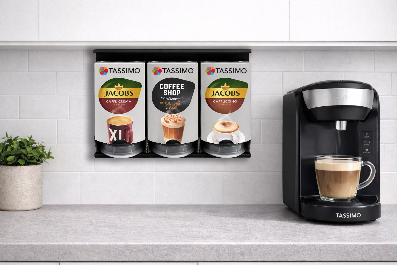 Kapselhalter kompatibel mit Tassimo® T-Discs – Klebemontage