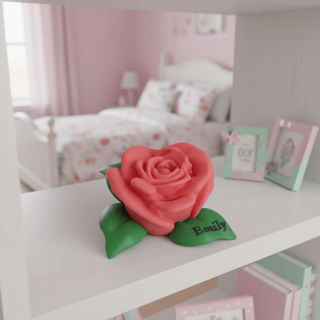 Rosen-Spardose – 3D-Druck Rose in Wunschfarbe